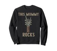 This Mummy Rocks Skeleton Hand Rock Music Band Guitarra Grunge Sudadera