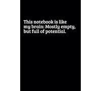 This notebook is like my brain: Mostly empty, but full of potential.: Funny notebook, Creative journal, Office humor, Empty pages, Writing pad, Productivity tool, Funny gift