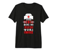 This Nurse Runs On Jessus and Coffee Funny Nursing Nurses Camiseta Premium