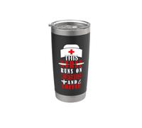 This Nurse Runs On Jessus And Coffee Funny Nursing Nurses Vaso térmico de acero inoxidable de doble pared