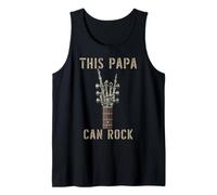 This Papa Can Rock On Skeleton Hand Music Band Guitarrista Camiseta sin Mangas