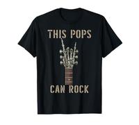 This Pops Can Rock On Skeleton Hand Music Band Guitarrista Camiseta