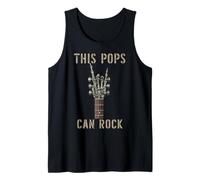 This Pops Can Rock On Skeleton Hand Music Band Guitarrista Camiseta sin Mangas