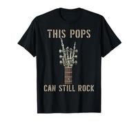 This Pops Can Still Rock On Skeleton Hand Guitar Birthday Camiseta
