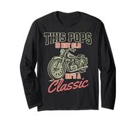 This Pops Is Not Old Hes un motor de motocicleta clásico y divertido Manga Larga