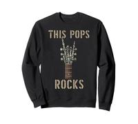 This Pops Rocks Skeleton Hand Rock Music Band Guitarra Grunge Sudadera