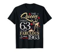 This Queen 63 Fabulous Since 1963 63rd Birthday Women Girls Camiseta