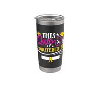 This Queen Mastered It Masters Degree Graduación Niñas Mujeres Vaso térmico de acero inoxidable de doble pared