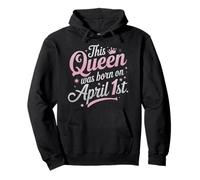 This Queen Was Born In April 1st April Fools Day Birthday Sudadera con Capucha