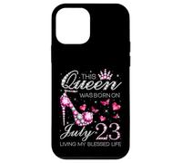 This Queen Was Born on July 23 Living My Blessed Life Carcasa para iPhone 12 mini