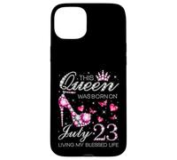 This Queen Was Born on July 23 Living My Blessed Life Carcasa para iPhone 15 Plus