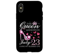 This Queen Was Born on July 23 Living My Blessed Life Carcasa para iPhone X/XS