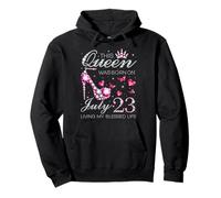 This Queen Was Born on July 23 Living My Blessed Life Sudadera con Capucha