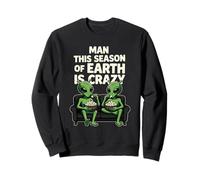 This Season of Earth Is Crazy Aliens Popcorn Meme Sudadera
