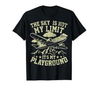 This Sky is Not My Limit Funny Pilot Aviation Hombres Mujeres Niños Camiseta gráfica económica, Hombre, Negro, XL