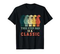 This Step Dad Is A Classic Guitarra Vintage Father's Day Retro Camiseta