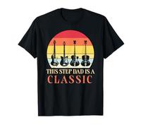 This Step Dad Is A Classic Guitarra Vintage Father's Day Retro Camiseta