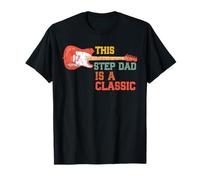 This Step Dad Is A Classic Guitarra Vintage Father's Day Retro Camiseta