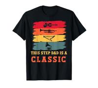 This Step Dad Is A Classic Guitarra Vintage Father's Day Retro Camiseta