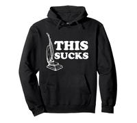 This Sucks Aspiradora Pun Retro Diseño Blanco Sudadera con Capucha