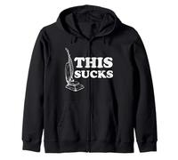 This Sucks Aspiradora Pun Retro Diseño Blanco Sudadera con Capucha