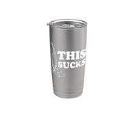 This Sucks Aspiradora Pun Retro Diseño Blanco Vaso térmico de acero inoxidable de doble pared