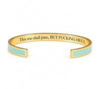 This Too Shall Pass Bracelet, Hidden Message Adjustable Cuff Bracelet, Funny Encouragement Gifts for Women Friends (#9)