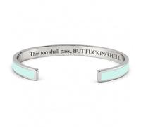This Too Shall Pass Bracelet, Hidden Message Adjustable Cuff Bracelet, Funny Encouragement Gifts for Women Friends (#8)