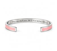 This Too Shall Pass Bracelet, Hidden Message Adjustable Cuff Bracelet, Funny Encouragement Gifts for Women Friends (#5)