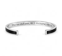 This Too Shall Pass Bracelet, Hidden Message Adjustable Cuff Bracelet, Funny Encouragement Gifts for Women Friends (#6)