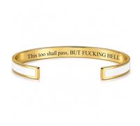 This Too Shall Pass Bracelet, Hidden Message Mantra Cuff Bracelet, Encouragement Jewelry Gift for Women (#7)