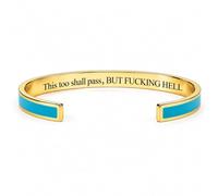 This Too Shall Pass Bracelet, Hidden Message Mantra Cuff Bracelet, Encouragement Jewelry Gift for Women (#1)