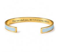 This Too Shall Pass Bracelet, Hidden Message Mantra Cuff Bracelet, Encouragement Jewelry Gift for Women (#3)