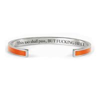 This Too Shall Pass Bracelet Mantra Cuff Bracelet Engraved Stainless Steel Motivational Hidden Message Minimalist Jewelry Gift for Women (N)
