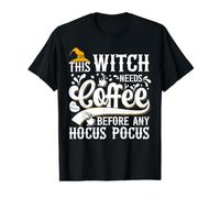 This Witch Needs Coffee Before Any Hocus Pocus Camiseta gráfica económica