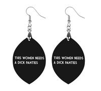 This Women Needs A Dick Panties - Pendientes colgantes de madera con estampado de moda para mujer, Love, Madera, Sin piedra preciosa