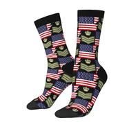 THisdownd Calcetines deportivos del ejército británico Or-7 y América para hombres y mujeres, calcetines deportivos divertidos que absorben la humedad, 3 Negro, Altoa única