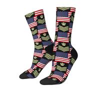 THisdownd Calcetines deportivos del ejército británico Or-7 y América para hombres y mujeres, calcetines deportivos divertidos que absorben la humedad, 2 Negro-2, Altoa única
