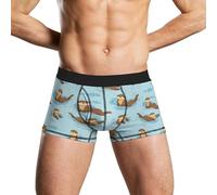 THisdownd Cute Ocean Otters - Calzoncillos tipo bóxer cómodos para hombre, ligeros y elásticos, Como se muestra en la imagen, S