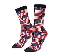 THisdownd Nauvoo Legion Cavalry Guidon (Probable) And America - Calcetines deportivos para hombres y mujeres, calcetines divertidos que absorben la humedad, 2 Negro-1, Altoa única