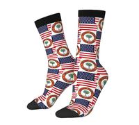 THisdownd Seal Of Orange County, New York (color) and America Calcetines para hombres y mujeres, calcetines deportivos divertidos que absorben la humedad, 2 Negro-1, Altoa única