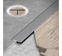 ThisgA 9Pcs Matte Grey T Molding Carpet Floor Threshold Transition Trim Divider Strip Aluminium Vinyl Laminate Floors Tile Gap Seam Cover Repairing - Wide 3/5In - 1In/1Pcs/L36In/900Mm*W1In/25Mm