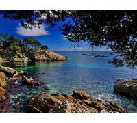 THISIT Cuadro Pintar con Numeros para Adultos/Niños,Costa Brava,Cataluña,España-40 X 50 cm Sin Marco