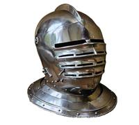 ThisToffGuys Casco medieval de armadura de placas completas de Maximiliano, estilo alemán del siglo XVI, for recreación histórica y exhibición.(Carbon Steel)