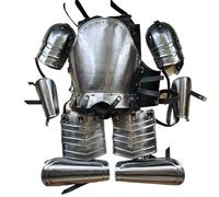 ThisToffGuys Conjunto de armadura de placas de pecho for LARP de fantasía, coraza y hombreras de aventurero de estilo europeo usables, armadura de placas de combate de mercenarios para