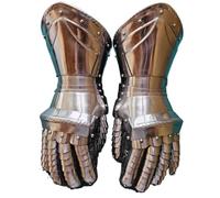 ThisToffGuys Guanteletes de armadura de placas europeos del siglo XVI, mitones de acero con dedos articulados, guantes de caballero medieval usables for recreación histórica y exhibición.(C)