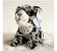 ThisToffGuys Peluche de Leopardo Las Nieves Realista 30cm, Suave Nieves(Panthera Uncia)