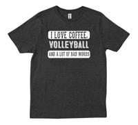 thjbd5se I Love Coffee Volleyball and Bad Words Funny Saying Jokes Lovers T-Shirt Black M