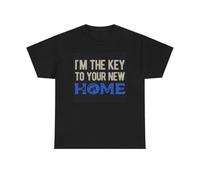 thjbd5se Im The Key To Your Home Graphic T Shirt Realtor Estate Unisex Heavy Cotton Black S