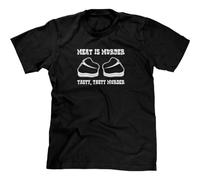 thjbd5se Meat Is Murder Tasty Tasty Murder T-Shirt Funny Food Cool Funny Tshirts for Men Black L